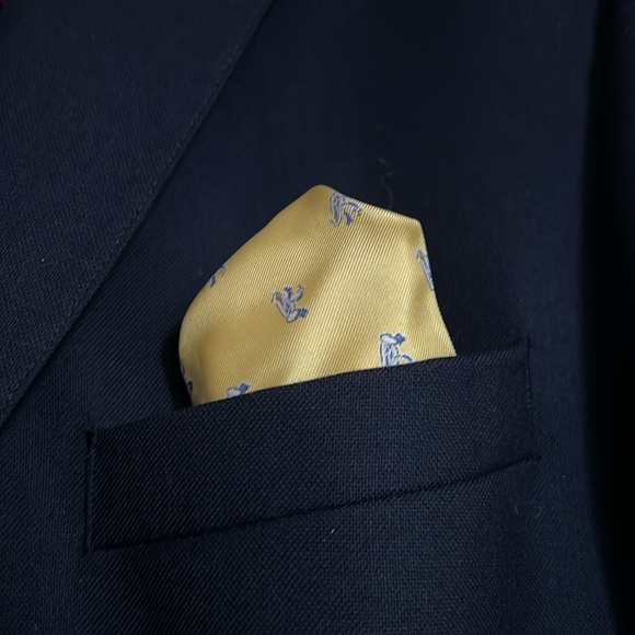 TOMMY HILFIGER Mens Navy Blue Single Breasted 2 Button Sport Coat, 42 Large,EUC. - Picture 4 of 11